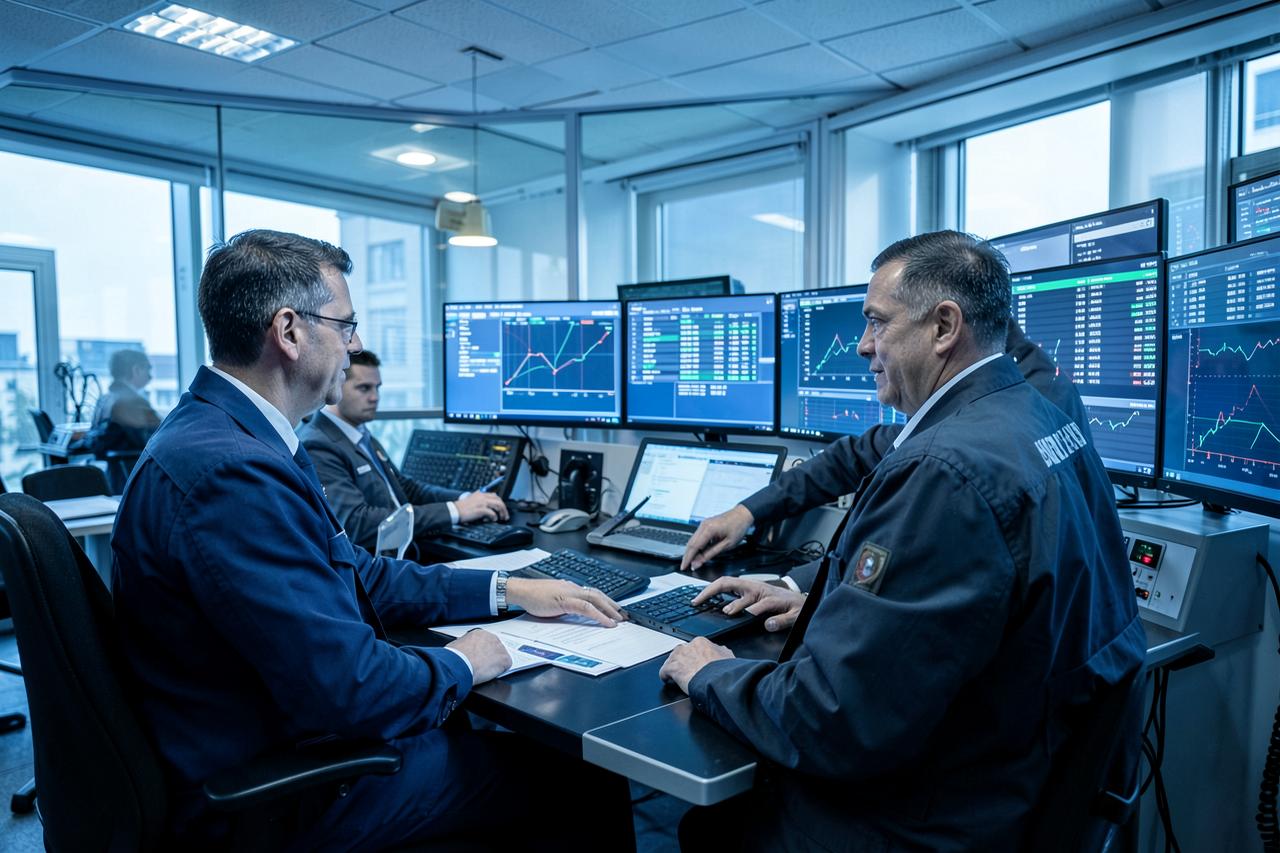 Logistics coordinators reviewing shipment schedules